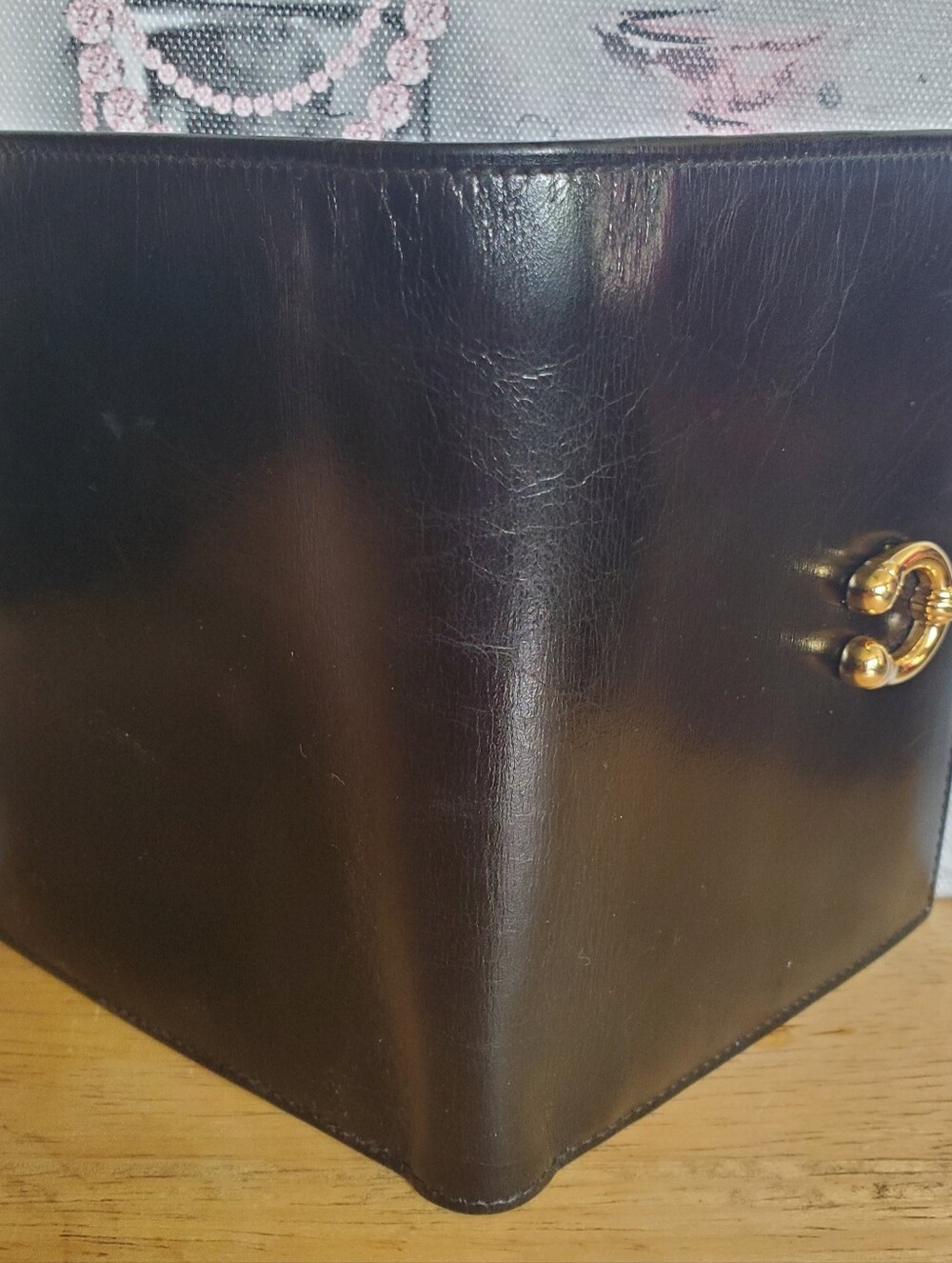 GUCCI Vintage Black Leather Horseshoe Bifold Wallet - Picture 6 of 11